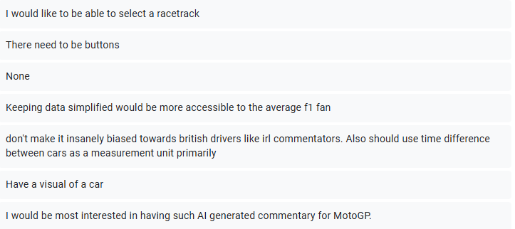 Additional Requirements Survey Results